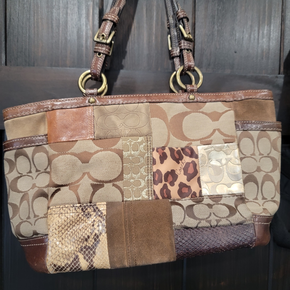 Coach Patchwork Brown Shoulder Bag